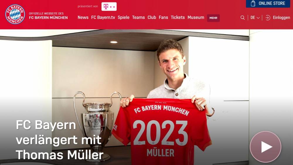 官方：拜仁与穆勒续约至2023年 新帅麾下重获新生